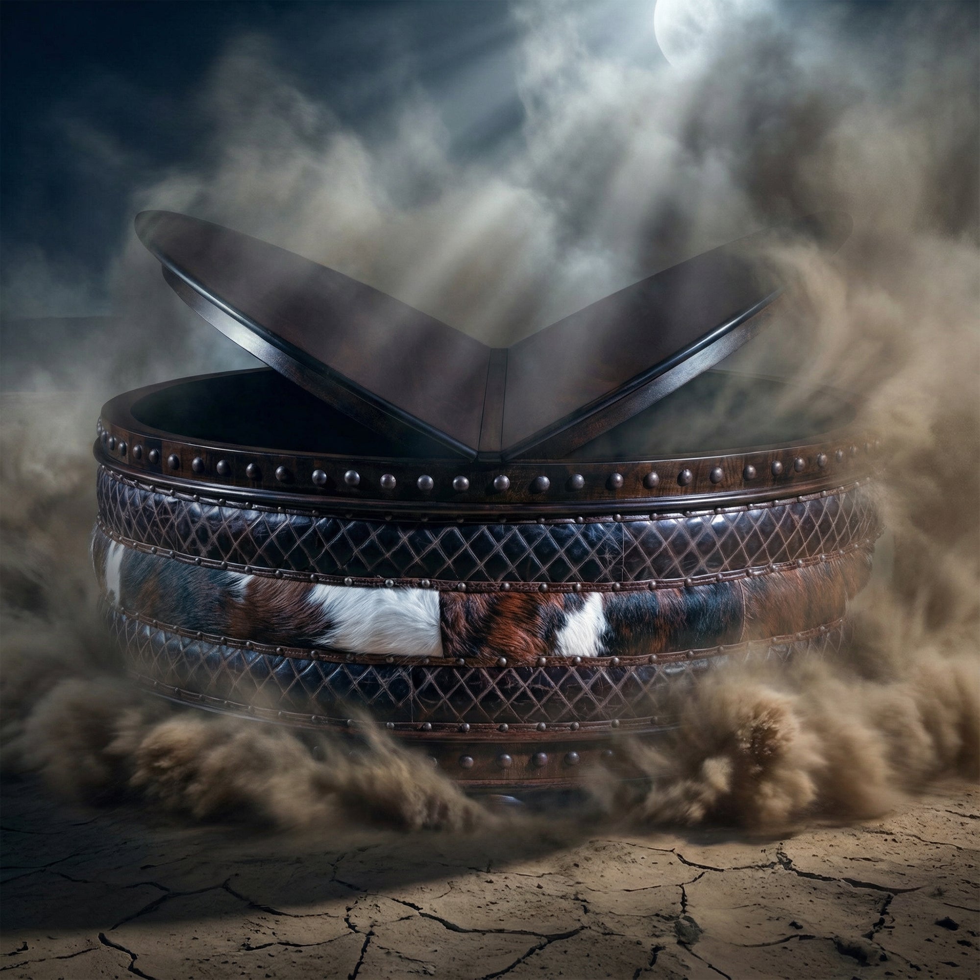 Western Leather Ottomans & Footrests