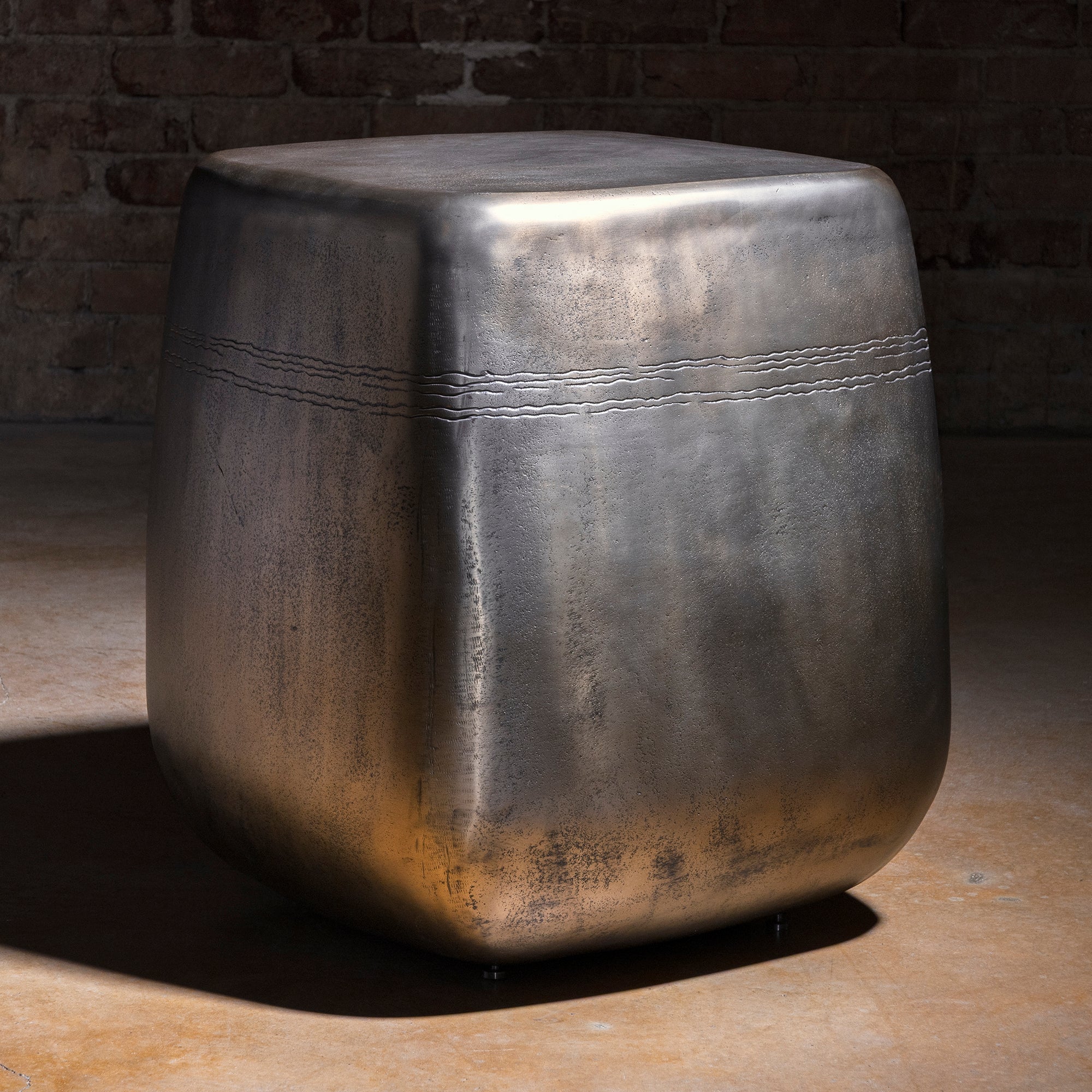 Luxury Western accent table handcrafted from rustic wood and iron, perfect for mountain homes and ranch-style interiors