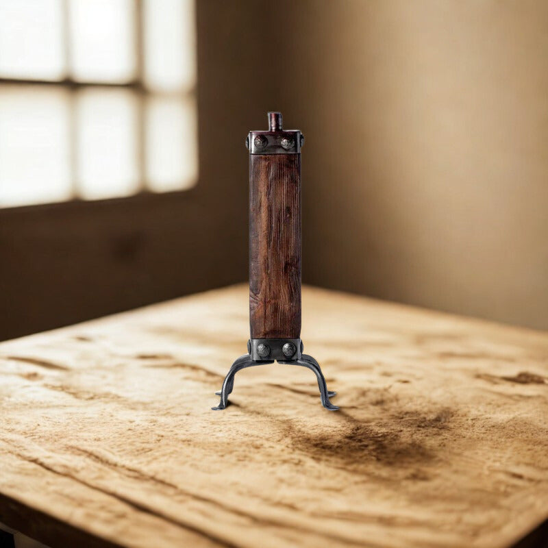 Dark Wood & Iron Table Lamp