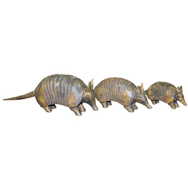 3 Piece Wooden Armadillo Set
