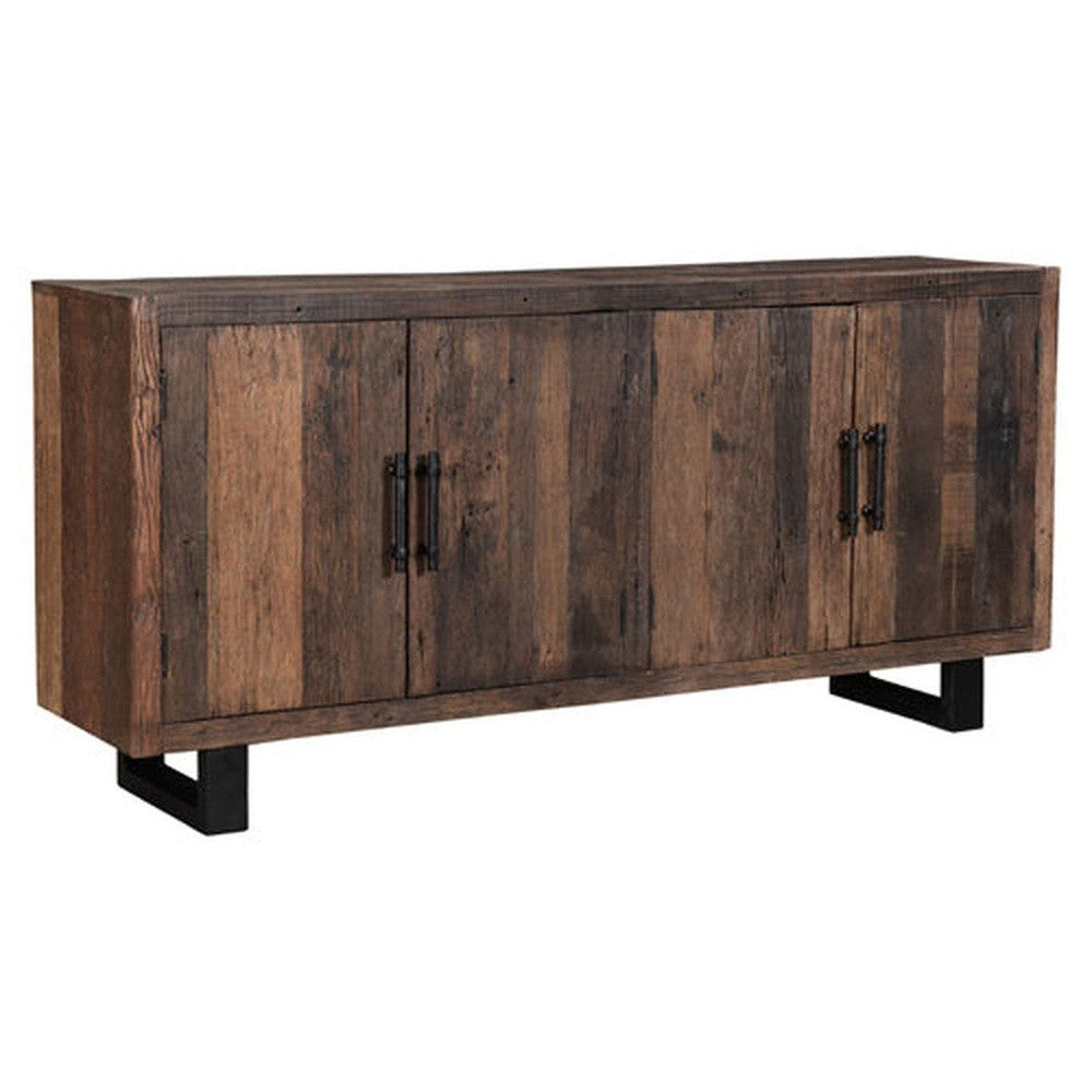 The Frank Sideboard is perfect for adding a classic and rustic touch to your living space. Handcrafted with reclaimed wood and a metal base, this sideboard gives off a cozy and inviting vibe. Enjoy the timeless beauty of rustic design in any room.