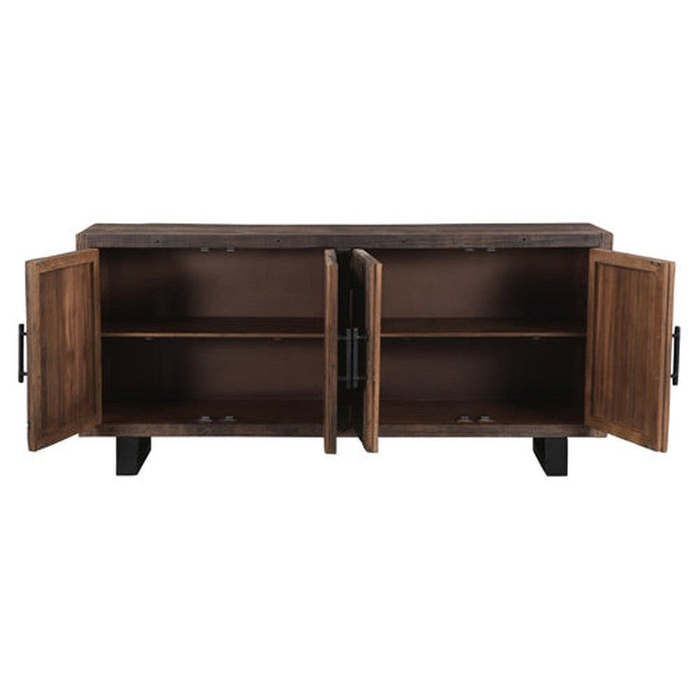 The Frank Sideboard is perfect for adding a classic and rustic touch to your living space. Handcrafted with reclaimed wood and a metal base, this sideboard gives off a cozy and inviting vibe. Enjoy the timeless beauty of rustic design in any room.
