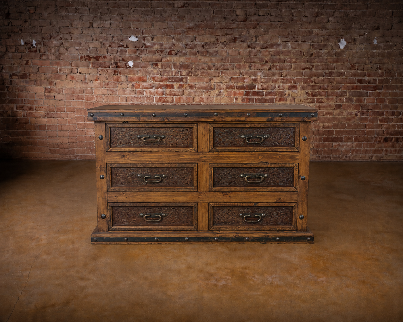 Iron & Tooled Leather Dresser