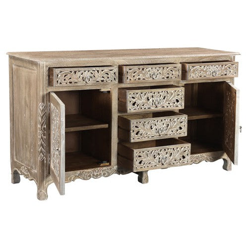 Limestone Grey Mango Wood Console
