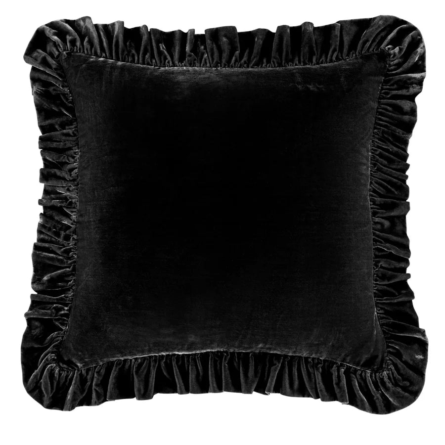 Stella Faux Silk Velvet Ruffled Euro Sham