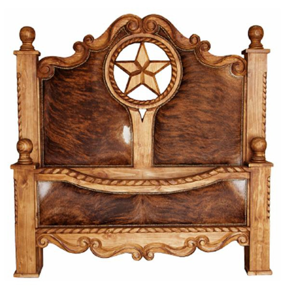Cowhide Rope Star Bed Frame