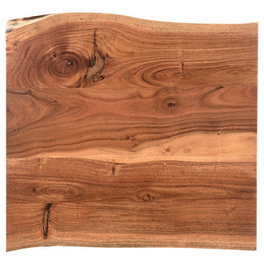 Bring elegance and rustic style to any room with the Crestone Live Edge End Table. Handcrafted from natural acacia wood, each table features a unique live edge construction for a one-of-a-kind look. Enjoy the beauty of nature indoors with robust and durable design.