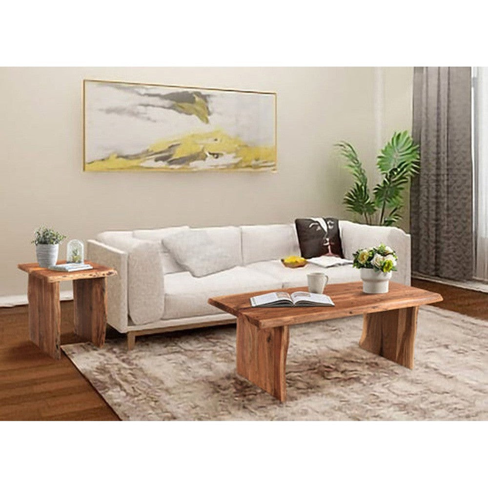 The Crestone Live Edge Coffee Table is crafted from durable acacia wood, giving it an organic, natural look. With its distinctive live edge, it will be an attractive and unique centerpiece in any living space. Enjoy strong and robust construction that is built to last.