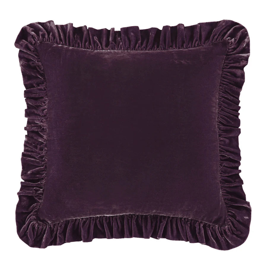 Stella Faux Silk Velvet Ruffled Euro Sham