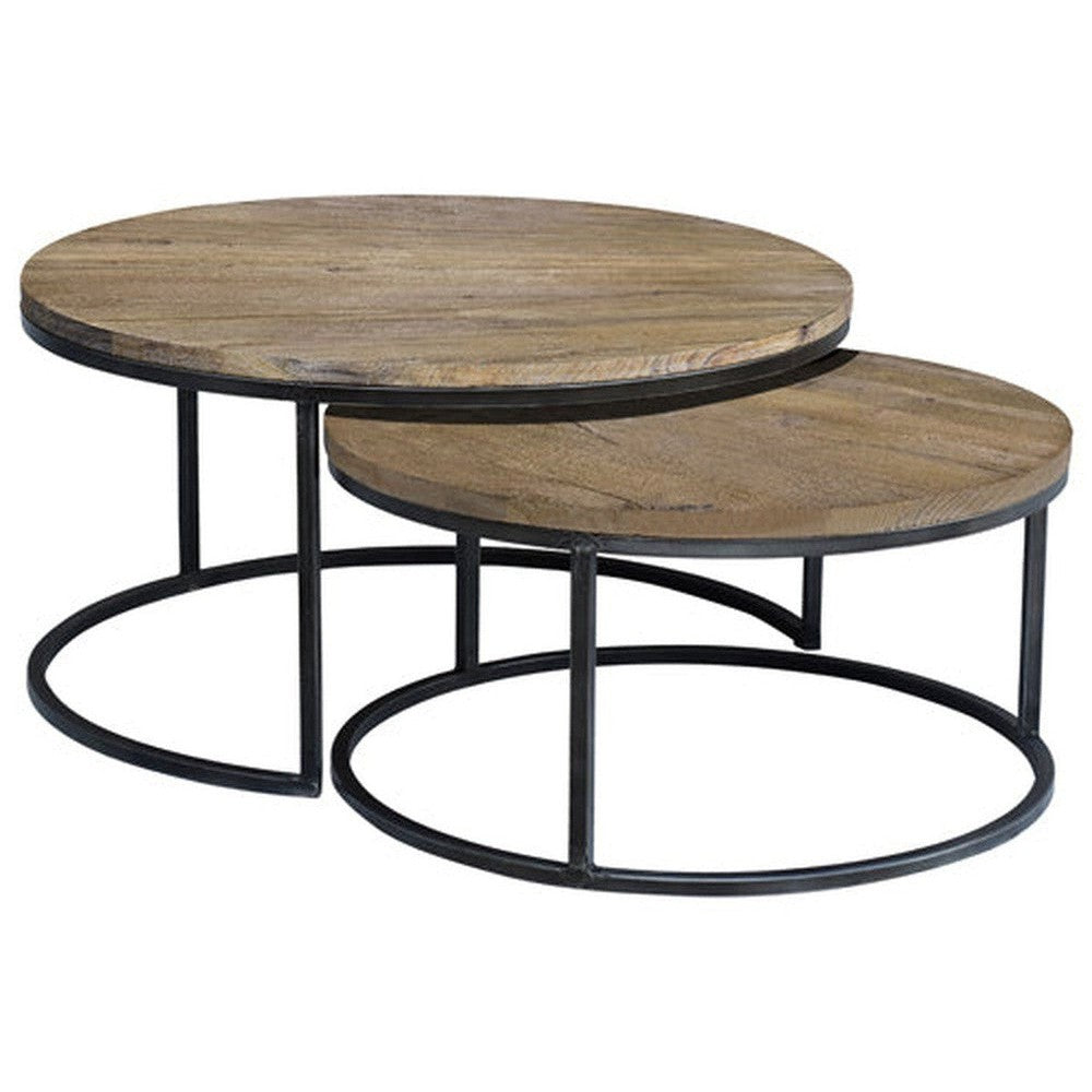 The Denali Round Nesting Coffee Table is the perfect combination of style and convenience. Made of a sturdy metal base and natural distressed mango wood top, this two-piece coffee table is designed to compliment any living space. It’s easy to assemble and allows for convenient storage and usage of space.