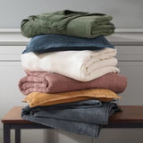 Stonewashed Cotton Canvas Coverlett Set