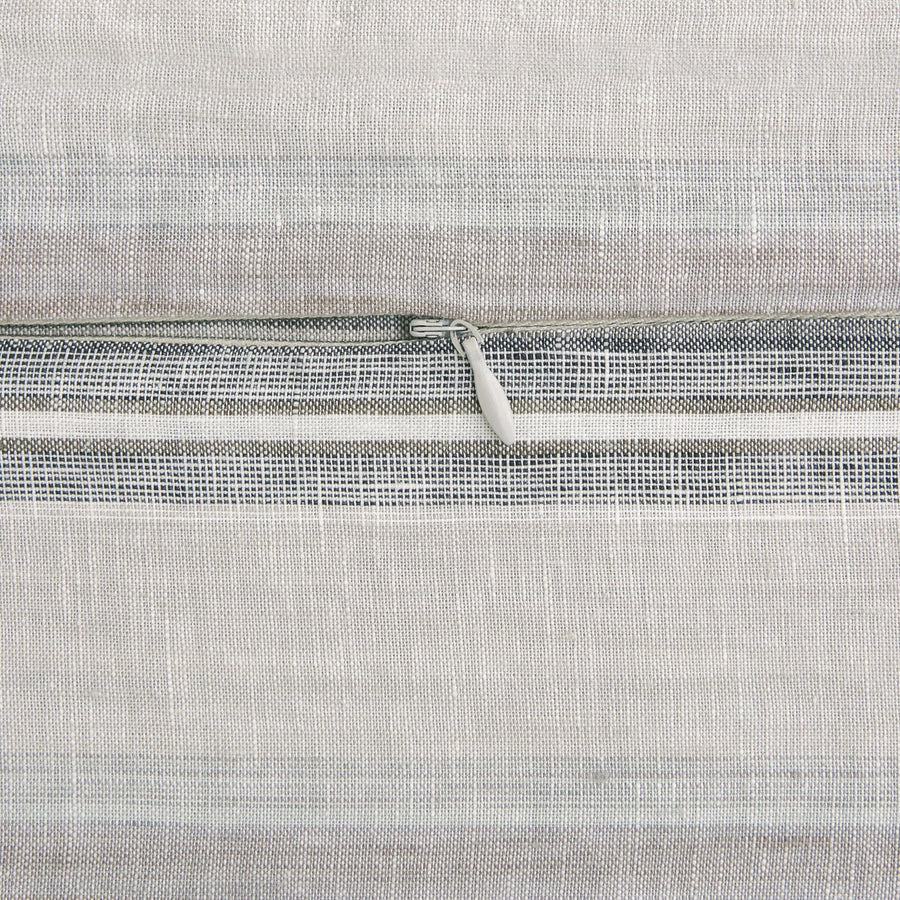 100% French Flax Linen Variegated Stripe Duvet Cover Set - Charcoal