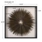 This Feather Burst Shadow Box is a unique work of art, crafted from natural materials to create a striking starburst design. Teeming with hints of blue and burgundy, each Pheasant feather is hand laid against a linen background, creating a luxurious display that will last for years. The shadow box frame is made of fir wood, with a sophisticated black finish, and the artwork is protected by a glass front.