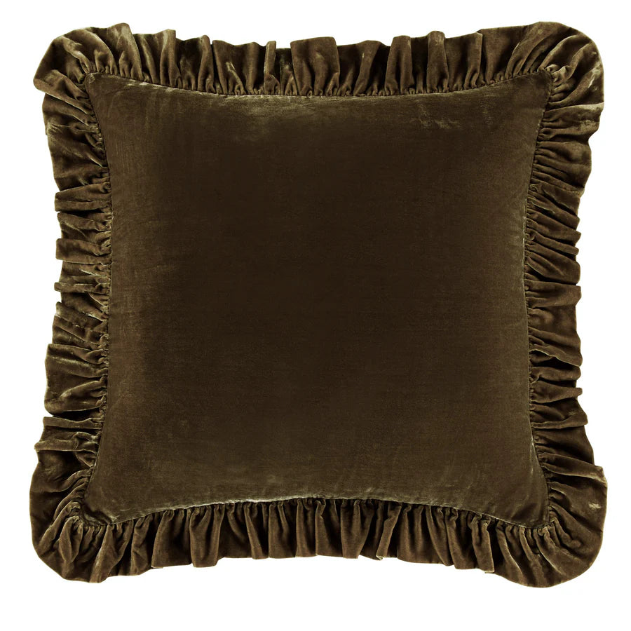 Stella Faux Silk Velvet Ruffled Euro Sham