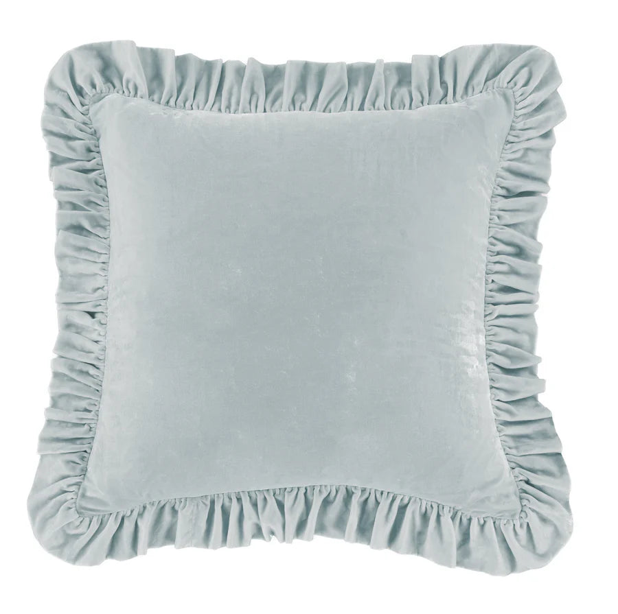 Stella Faux Silk Velvet Ruffled Euro Sham