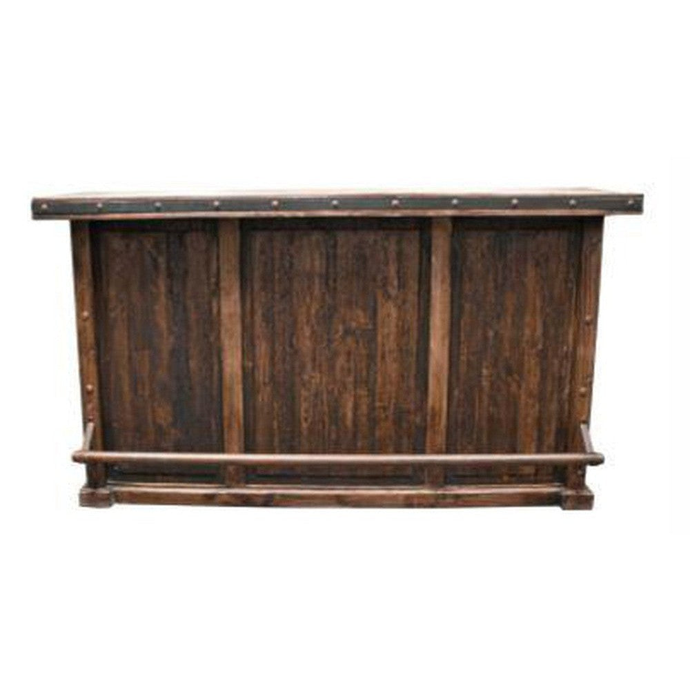 rustic western-style bar with reclaimed wood