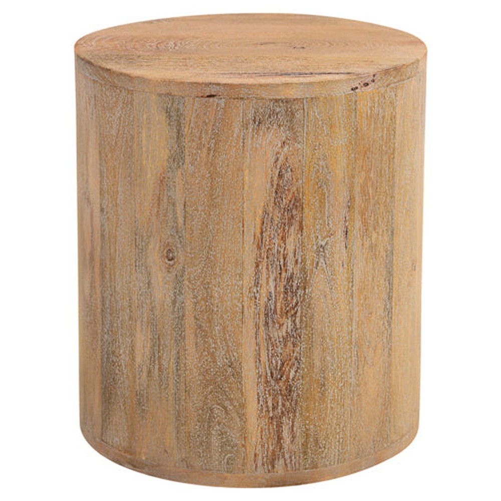 The Lewiston Drum End Table is an attractive accent piece crafted with Mango wood and designed with a simple, yet eye-catching asthetic. Its unique shape and contrasting wood grains make it a timeless addition to your home.