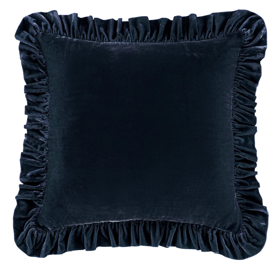 Stella Faux Silk Velvet Ruffled Euro Sham