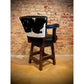 The Midnight Vaquero Chisum Counter Stool features a swivel capability and a tufted back, providing both functionality and style. The cowhide back adds a rustic touch to any space. With this counter stool, enjoy a comfortable and unique seating experience.