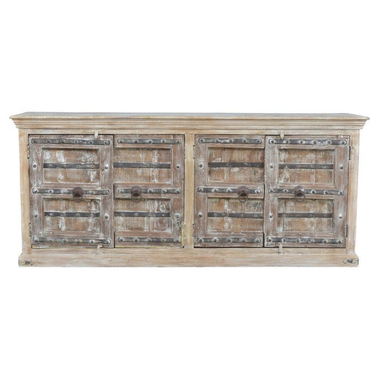 This Rainforest Sideboard is stylish and sustainable, crafted with recycled old doors and durable mango wood. The 90-inch sideboard provides ample storage for all of your essentials. Get the perfect blend of function and fashion with this high-quality piece.