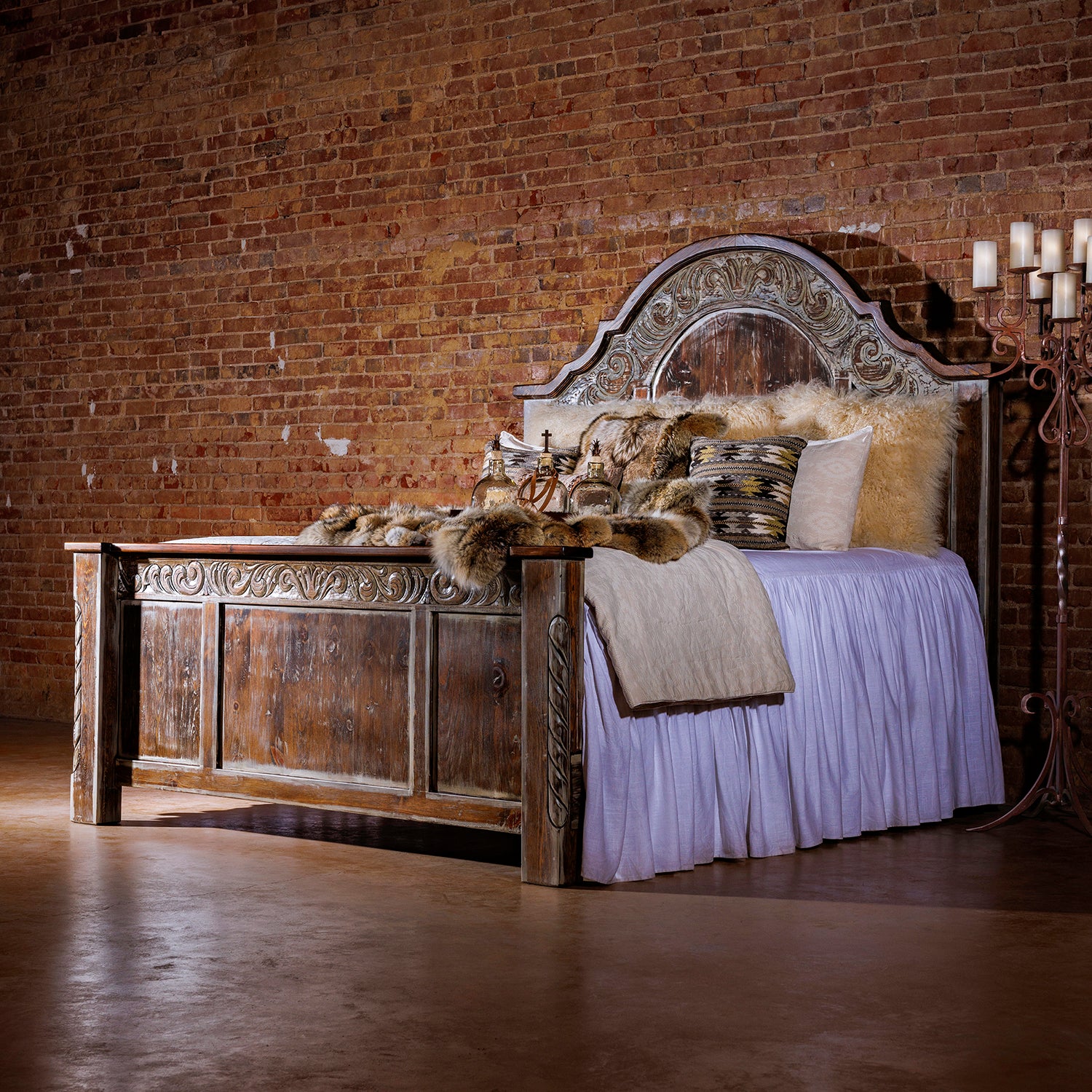 upscale rustic western reclaimed wood bed