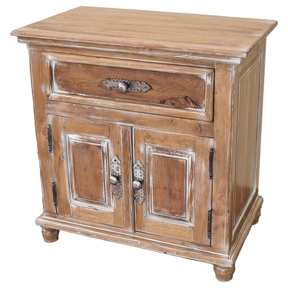 The Rio Hondo Door Nightsand provides classic rustic elegance with its white wash finish and silver conchos. Its timeless design and durable construction make it a perfect addition to any home.