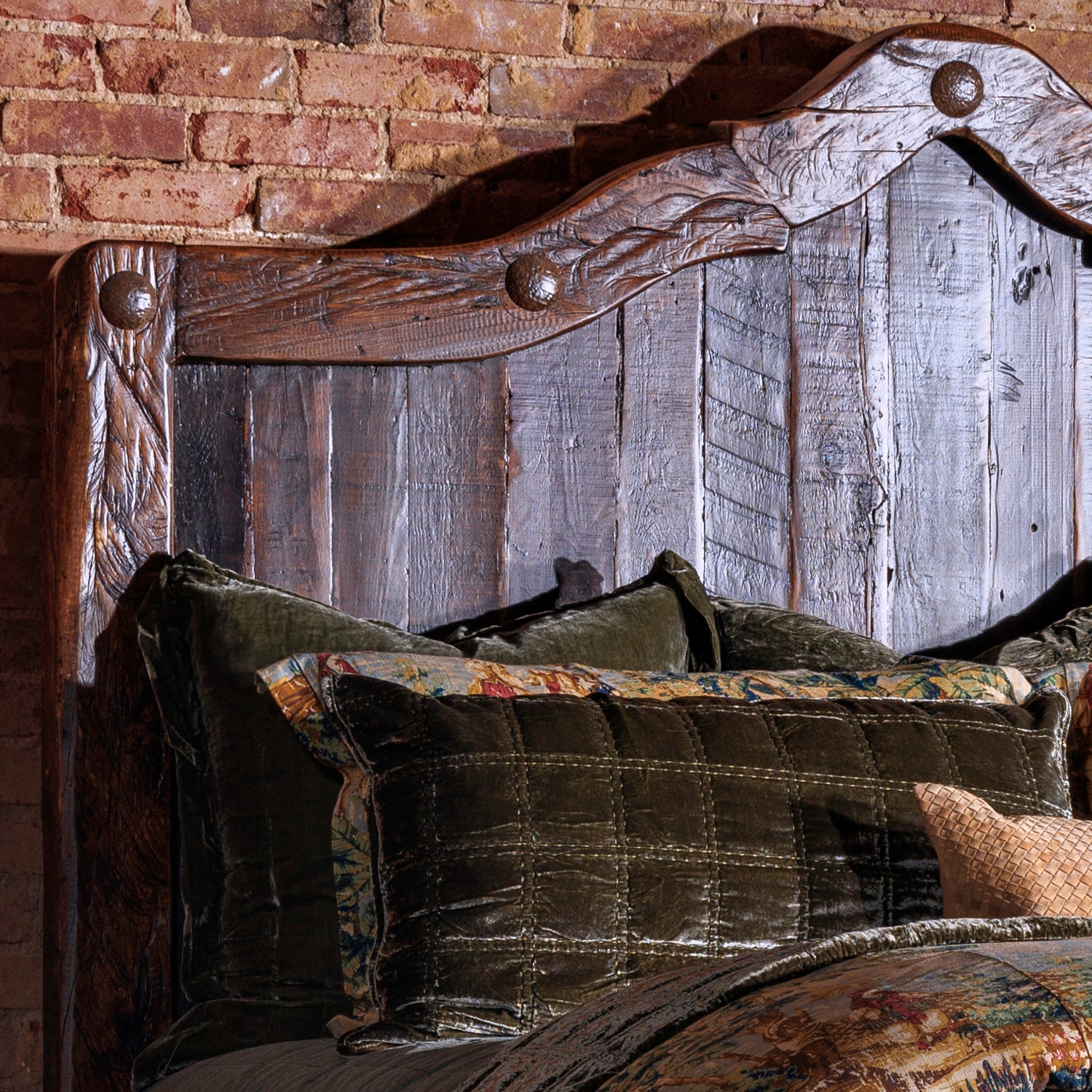 leep in style with the ultimate rustic-chic statement piece — the Rancho Wood Bed Frame. Crafted from durable reclaimed wood, this bed features an arched top with hammered nailhead accents for an authentic rustic look and feel. Order yours today!