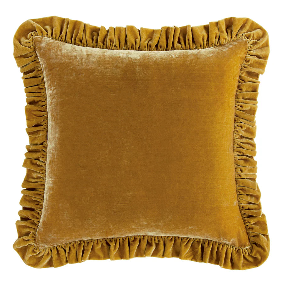 Stella Faux Silk Velvet Ruffled Euro Sham