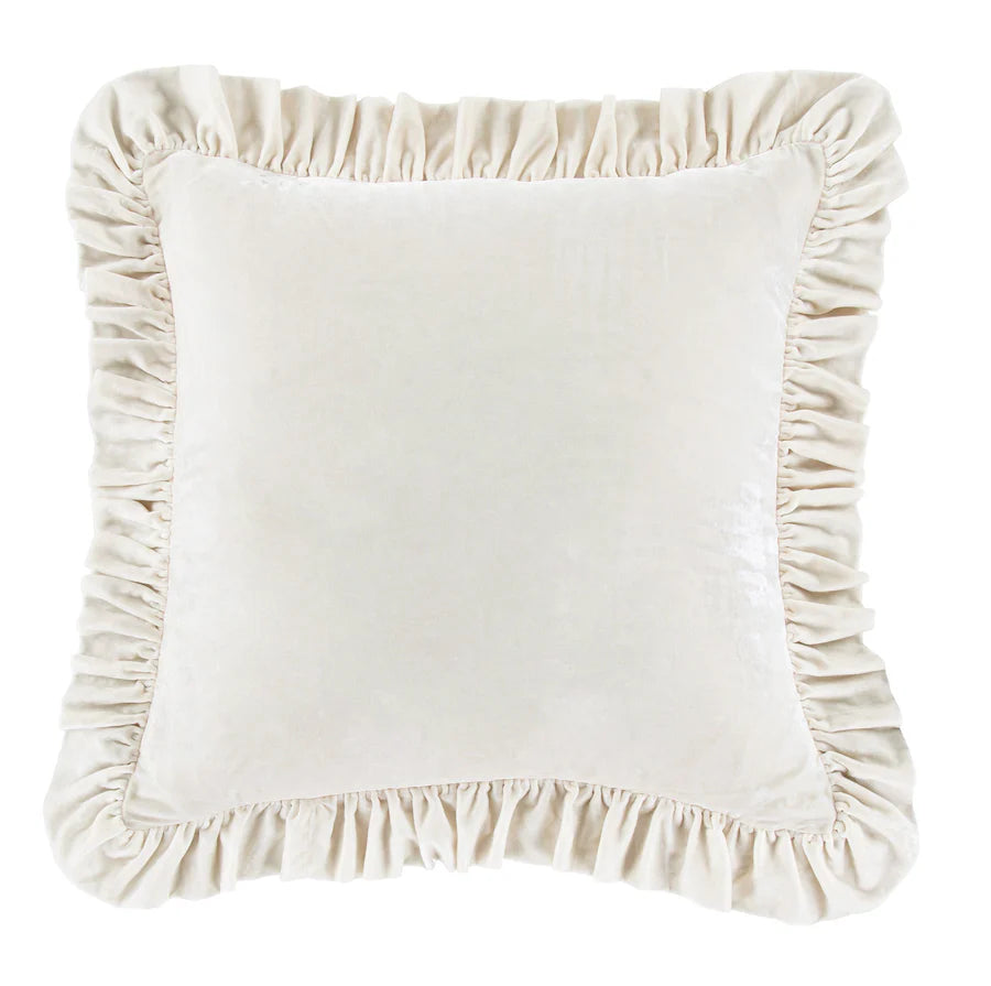 Stella Faux Silk Velvet Ruffled Euro Sham