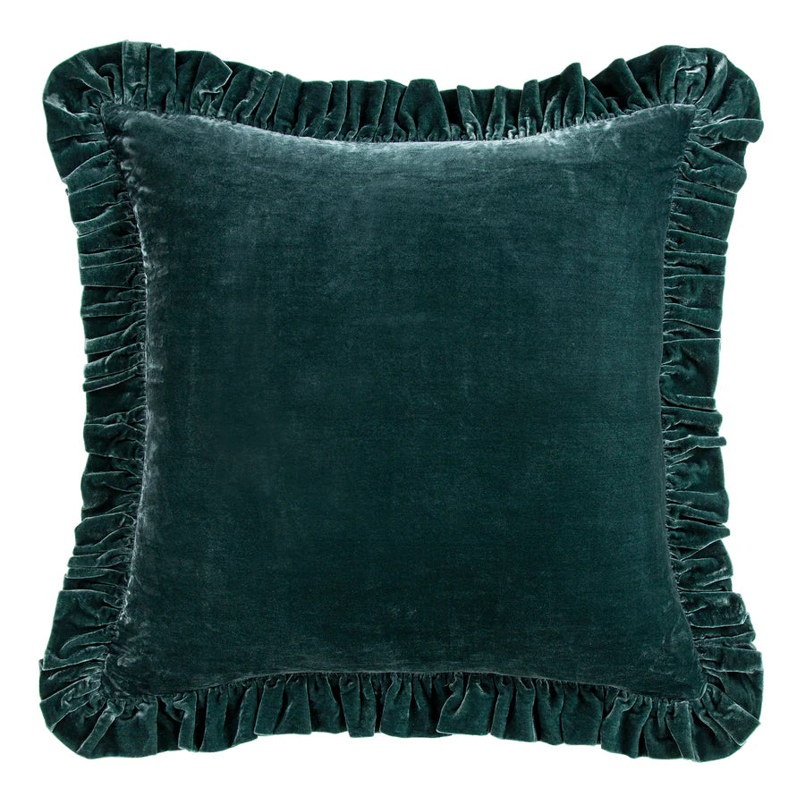 Stella Faux Silk Velvet Ruffled Euro Sham