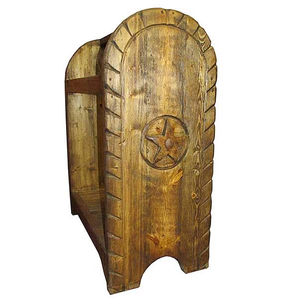 Introducing the Saddle/ Blanket Stand - handcrafted from solid wood and expertly carved with a rustic finish. Offering stability and support, this stand is perfect for any home.