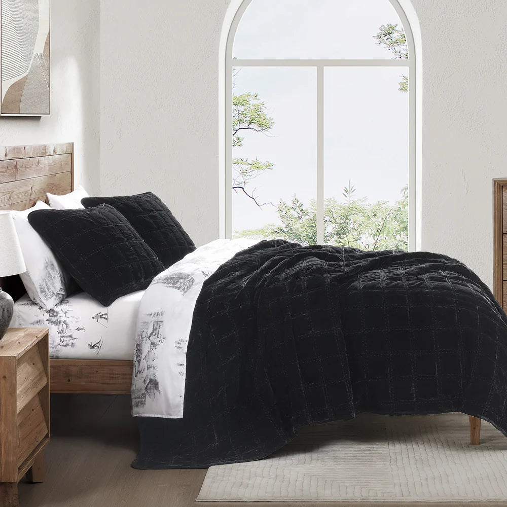 Velvet Double Box Stitch Quilt Set