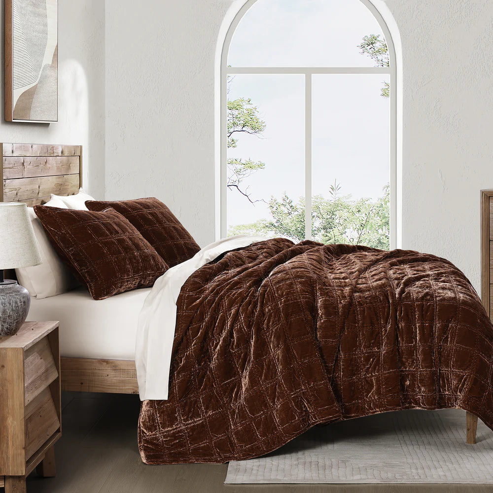 Velvet Double Box Stitch Quilt Set