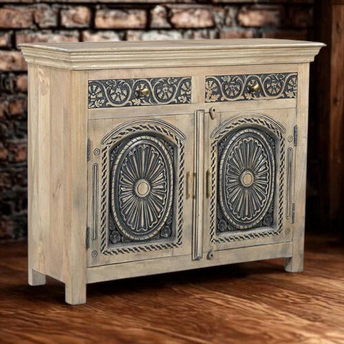 Hanna Black (2 Door 2 Drawer) Mango Wood Console