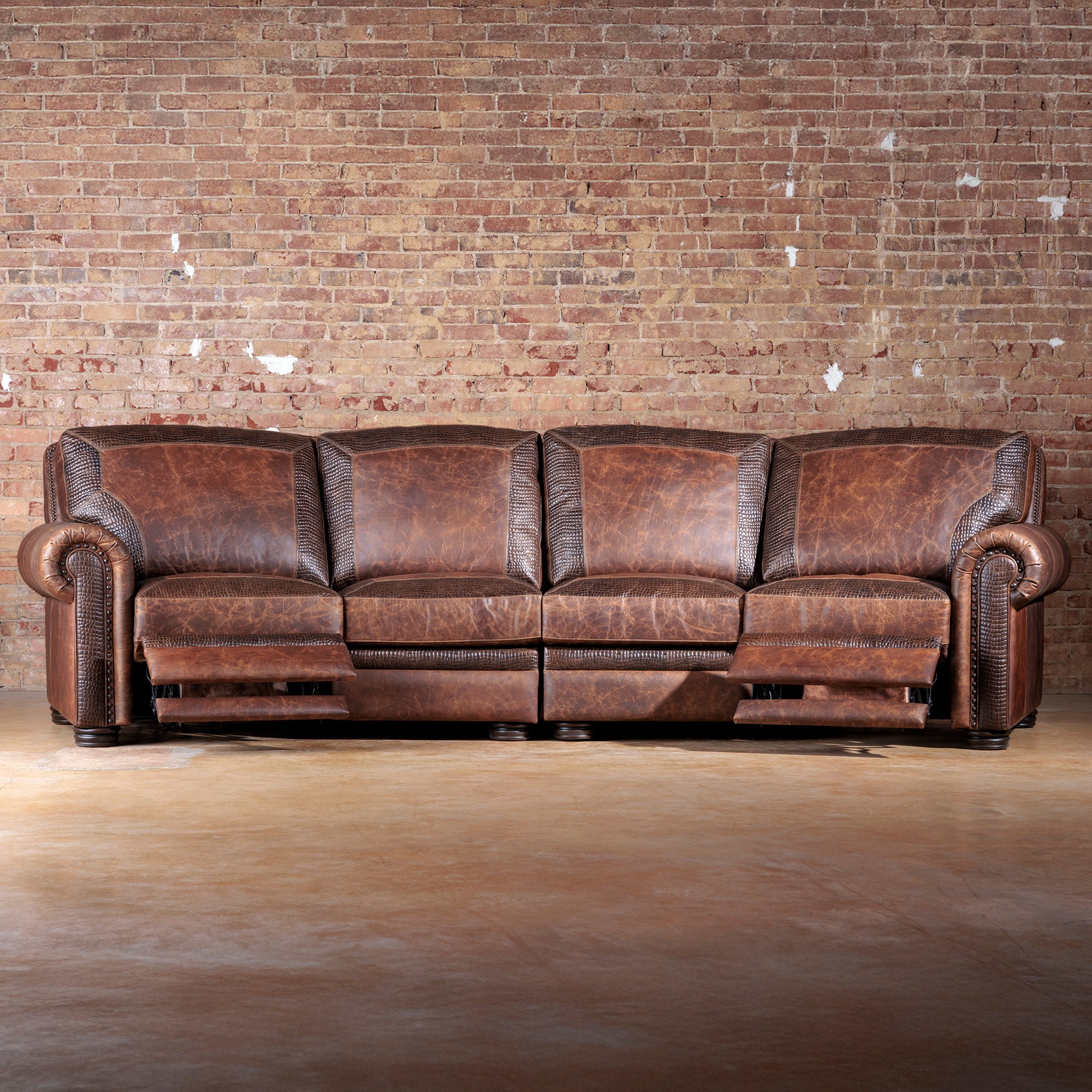 western-bison-leather-recliner-sofa