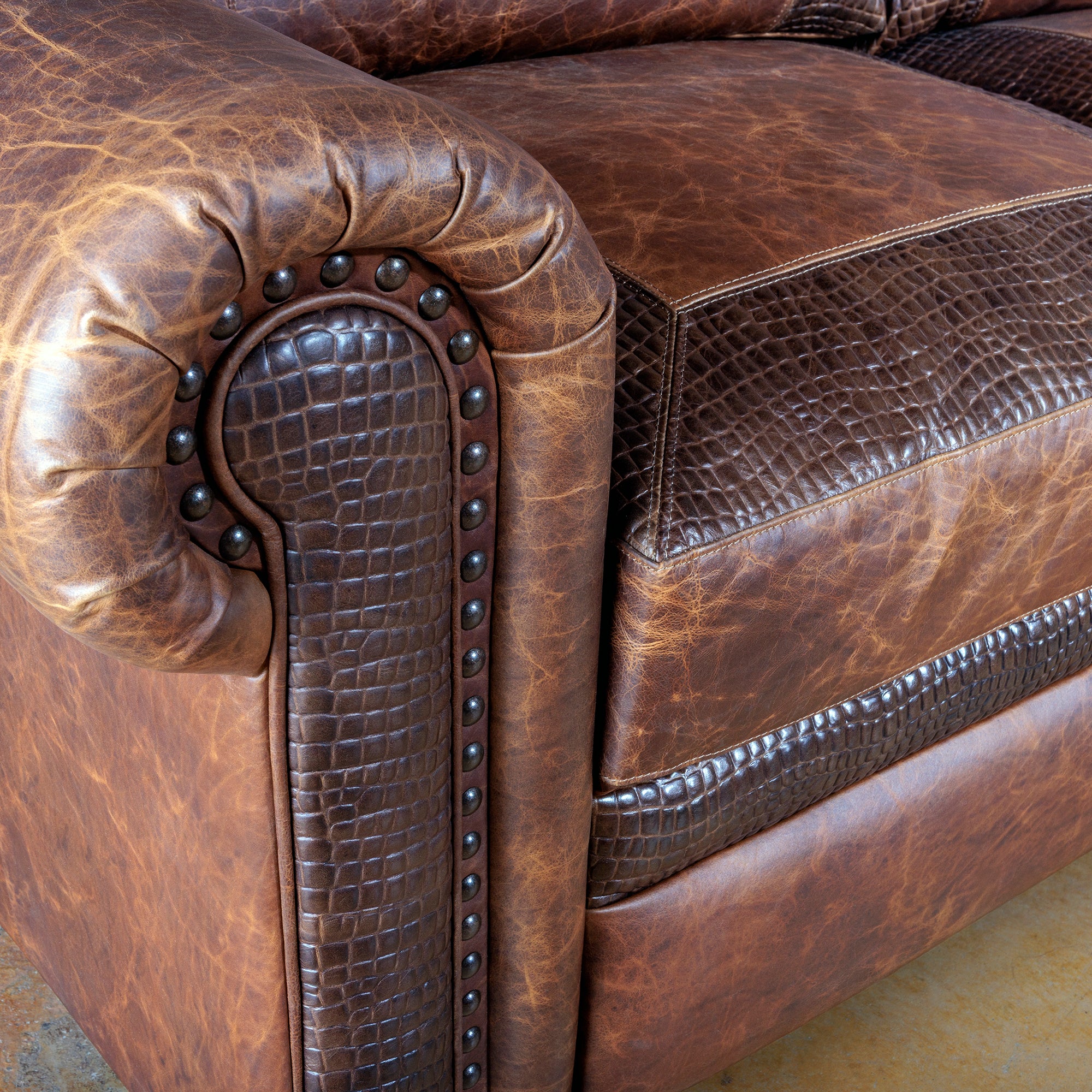 western-bison-leather-recliner-sofa