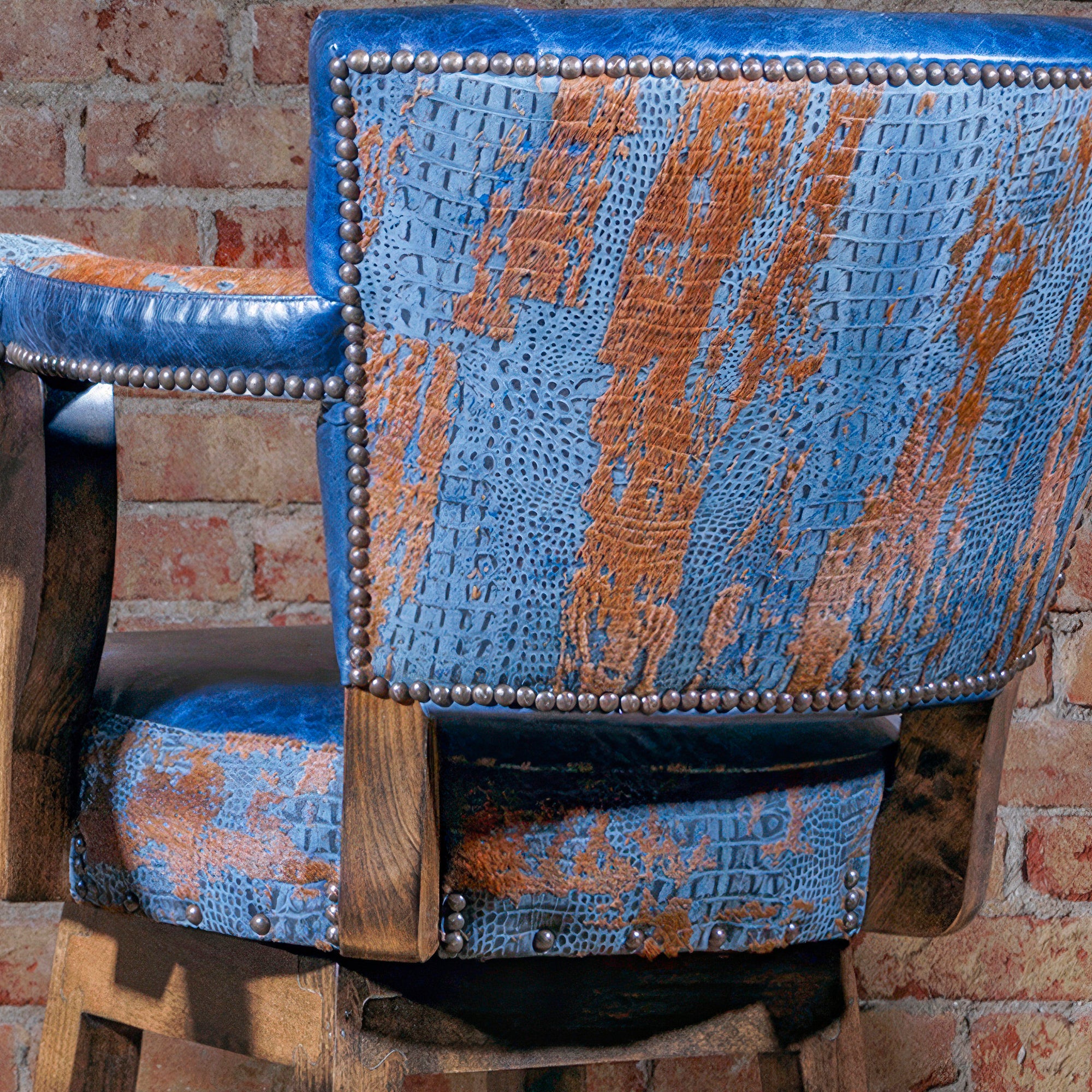 acid wash leather chisum bar stool