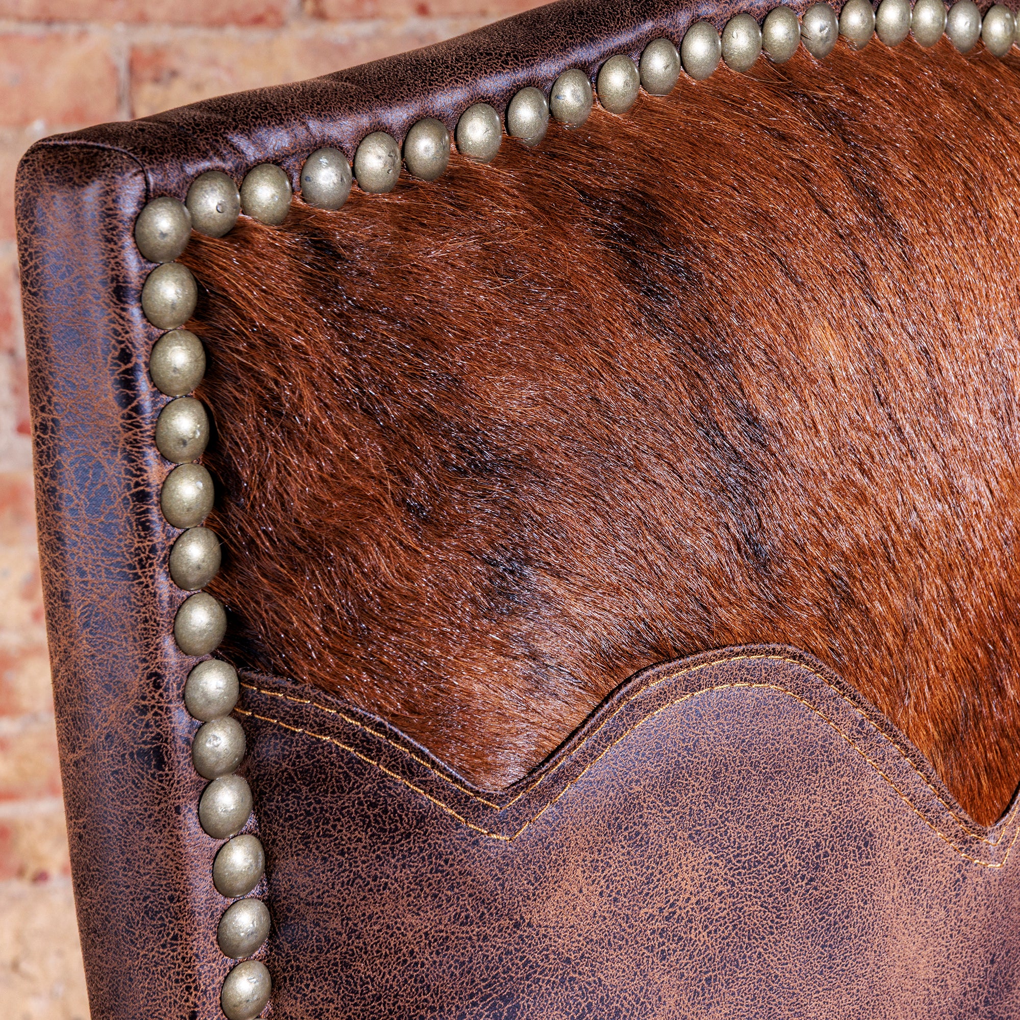 high end western leather and cowhide dining chair