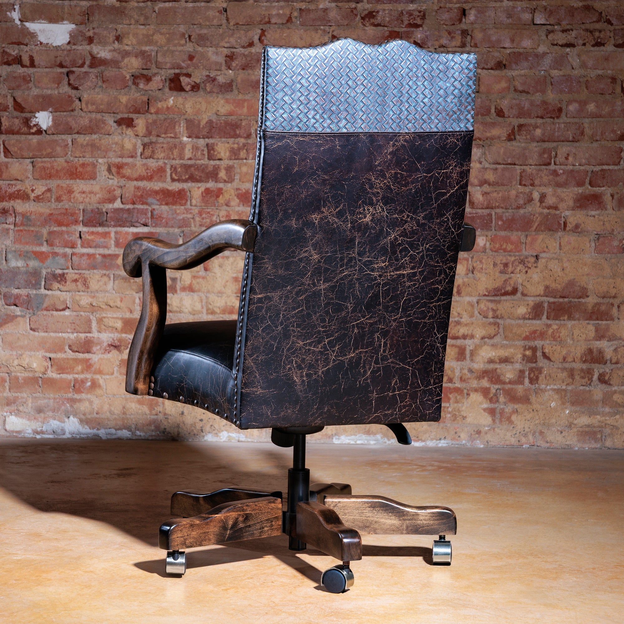 upscale western leather desk chair