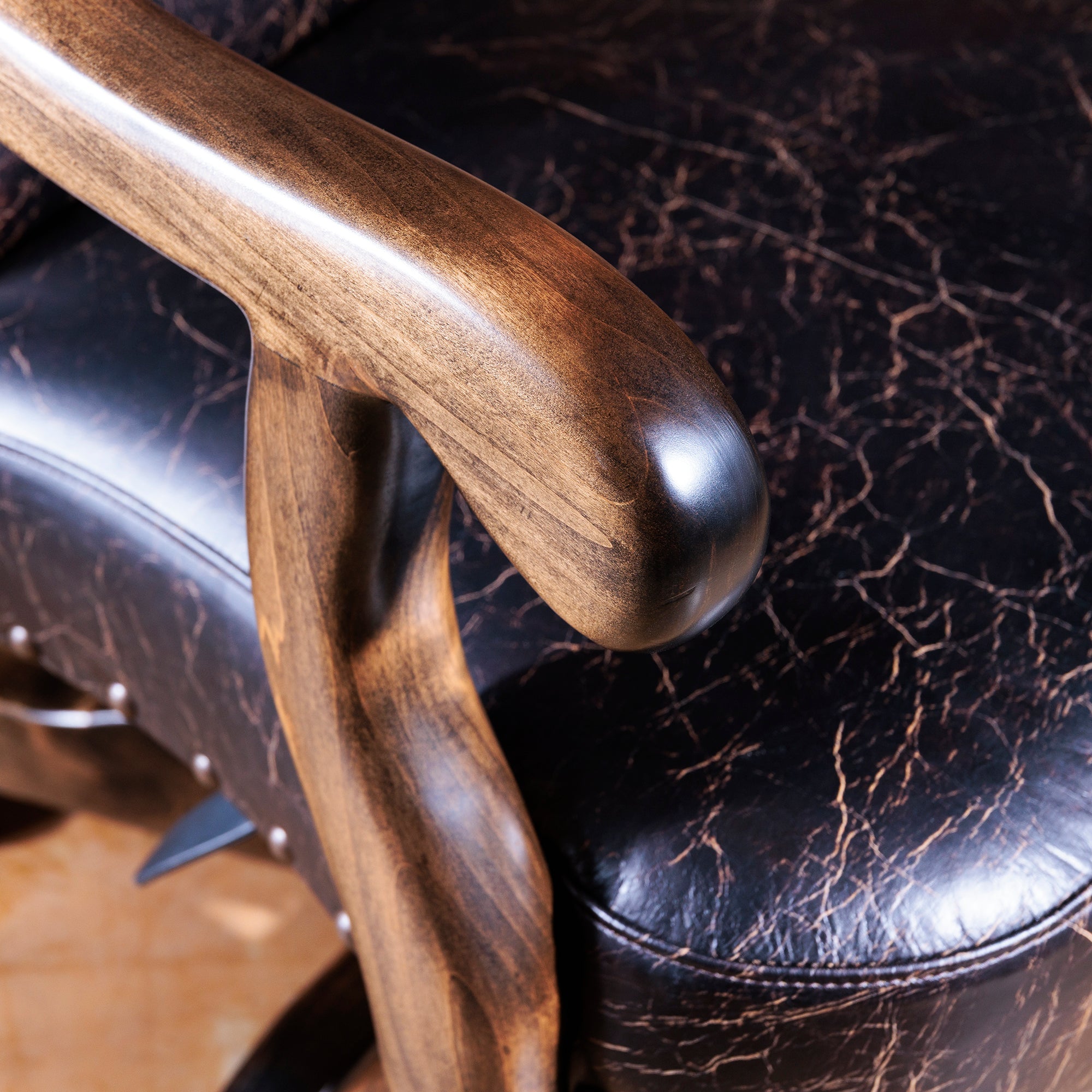 upscale western leather desk chair