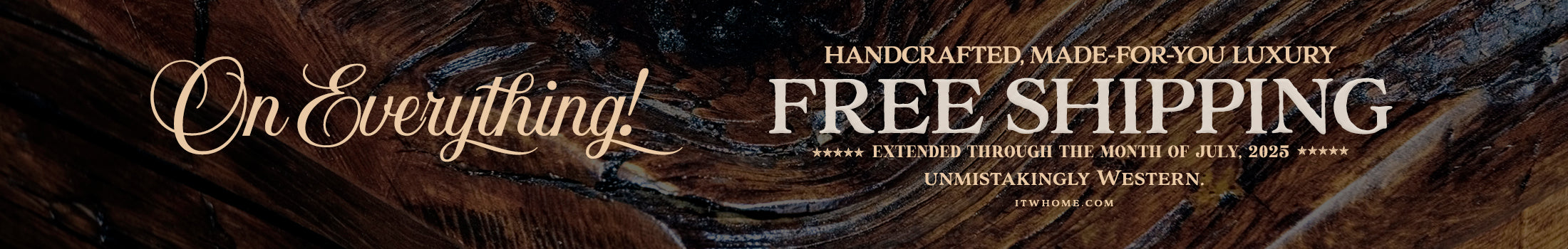 July Free Shipping Promotion – Interior Banner for Western Furniture Collection Pages