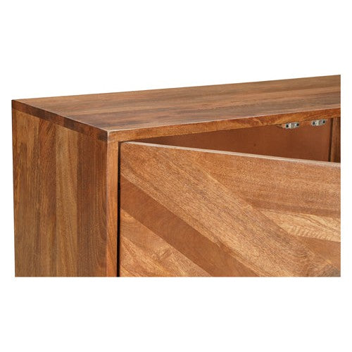 Expertly crafted from a combination of Mango and Acacia wood, the Harper 4 Door Sideboard adds a touch of rustic elegance to any space. Its stunning pecan brown color and sleek metal legs make it a versatile and functional addition to your home. With four spacious doors, this sideboard provides ample storage for all your essentials.