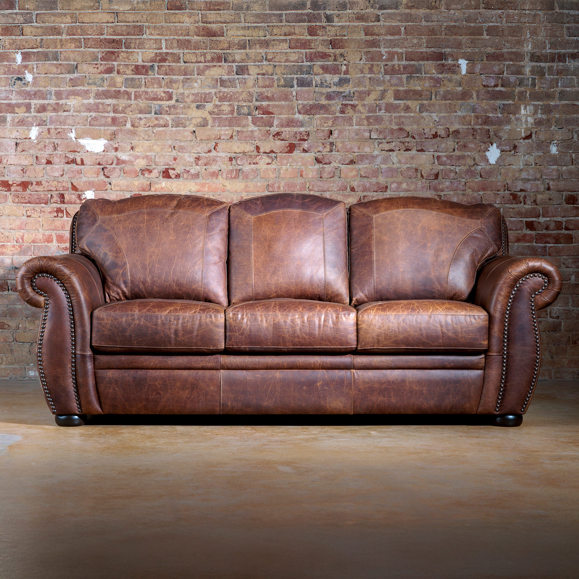 Western Bison Leather Fincher Sofa