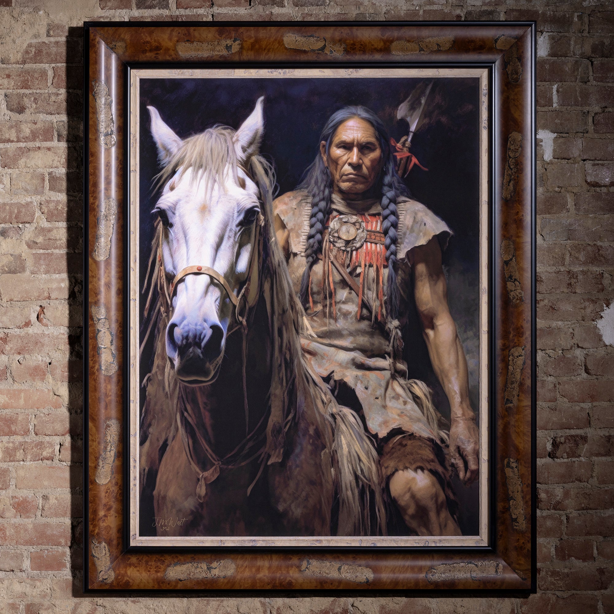 the noble rider western oil painting by artist jm west