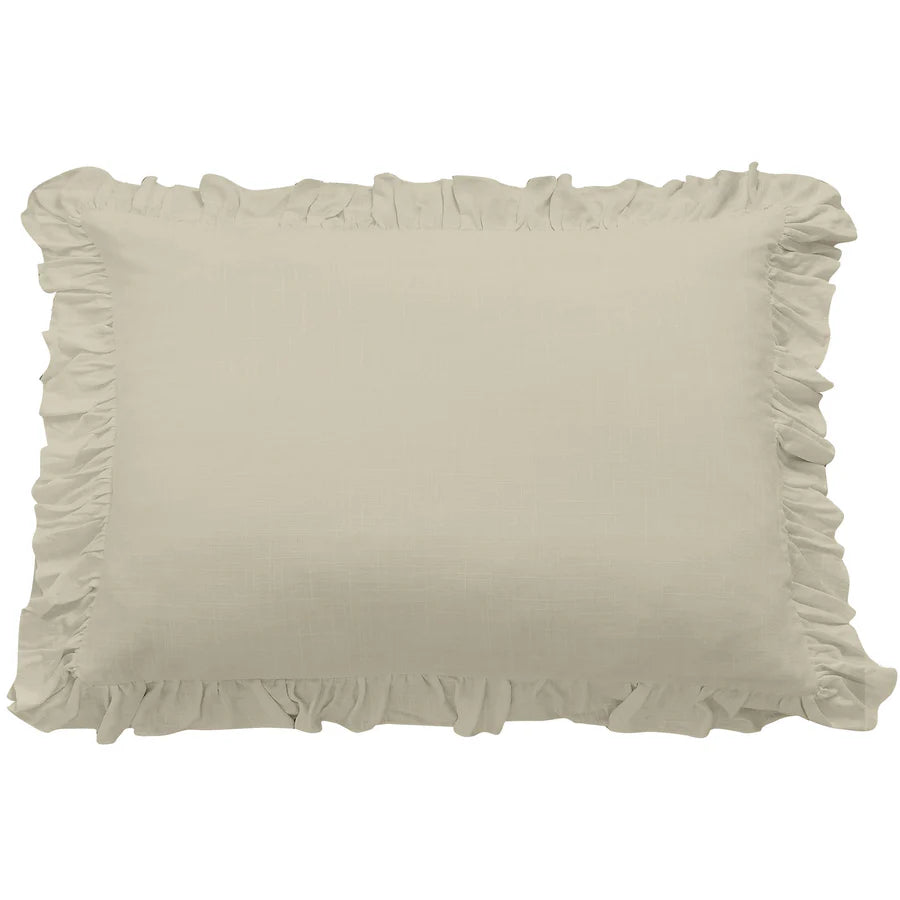 Lily Washed Linen Ruffled Dutch Euro Pillow