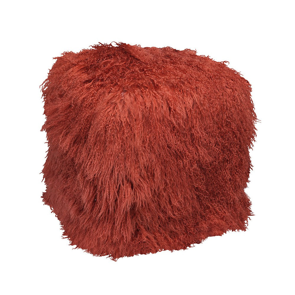 This Tibetan Lamb Pouf is a luxurious, solid wood cube wrapped in plush foam and soft tibetan lamb, perfect for extra seating in a living room or as a vanity stool. Its versatility makes it a great addition to any home. It can also be used as an ottoman!