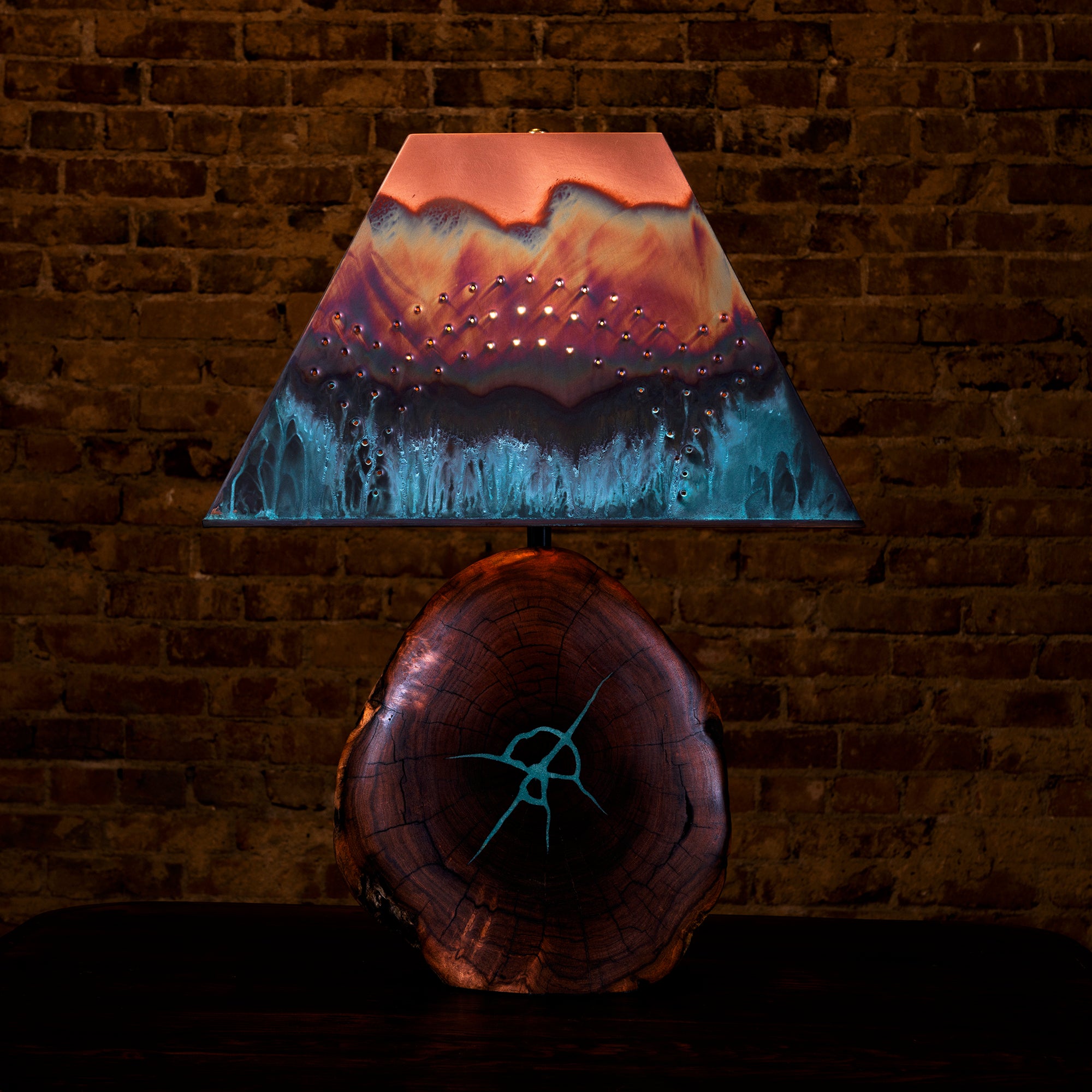Mesquite Lamp with Copper Lampshade