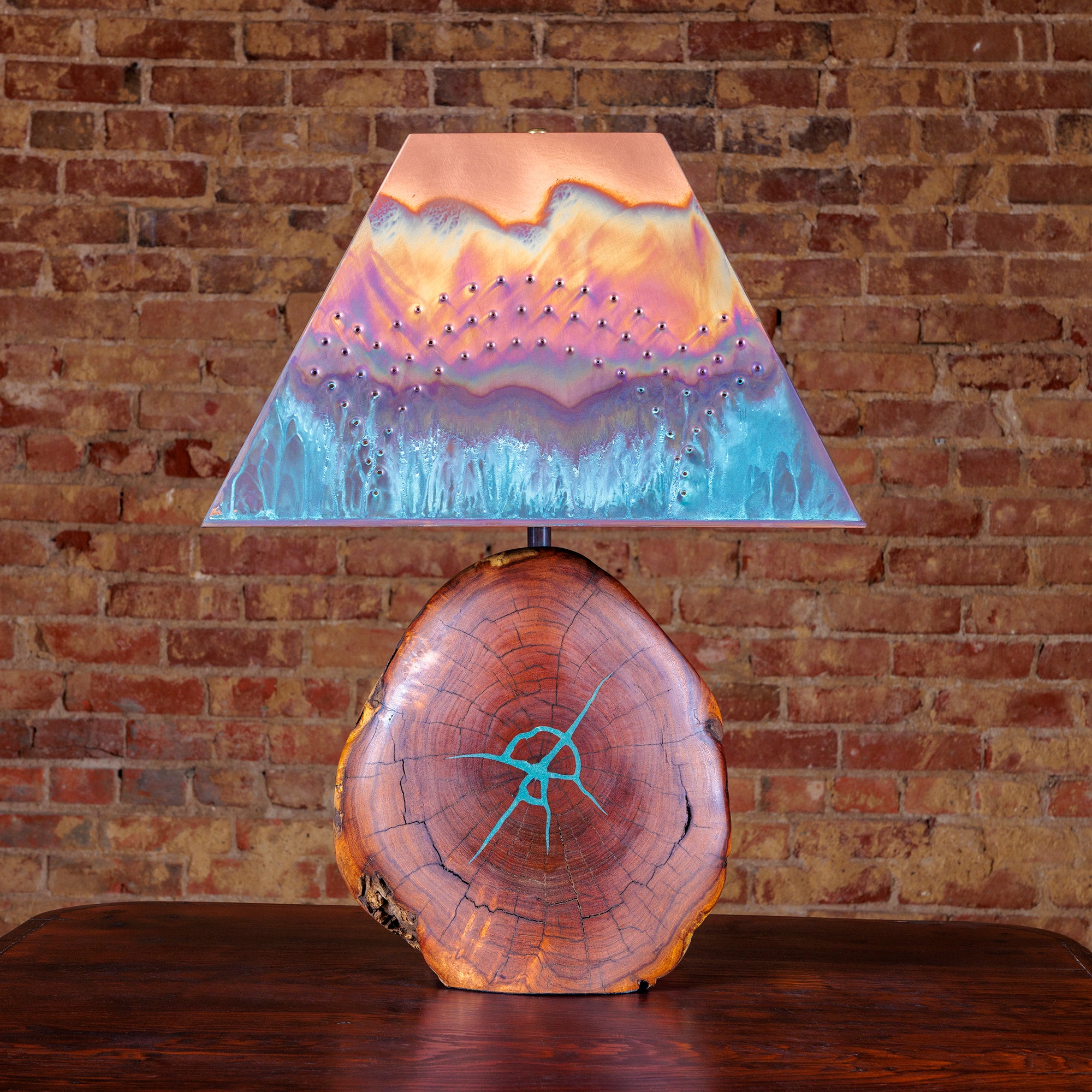 Mesquite Lamp with Copper Lampshade