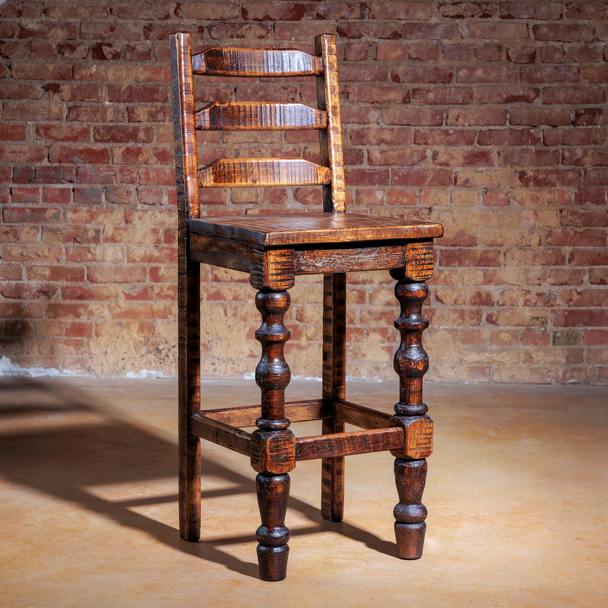 rustic western reclaimed wood bar stool