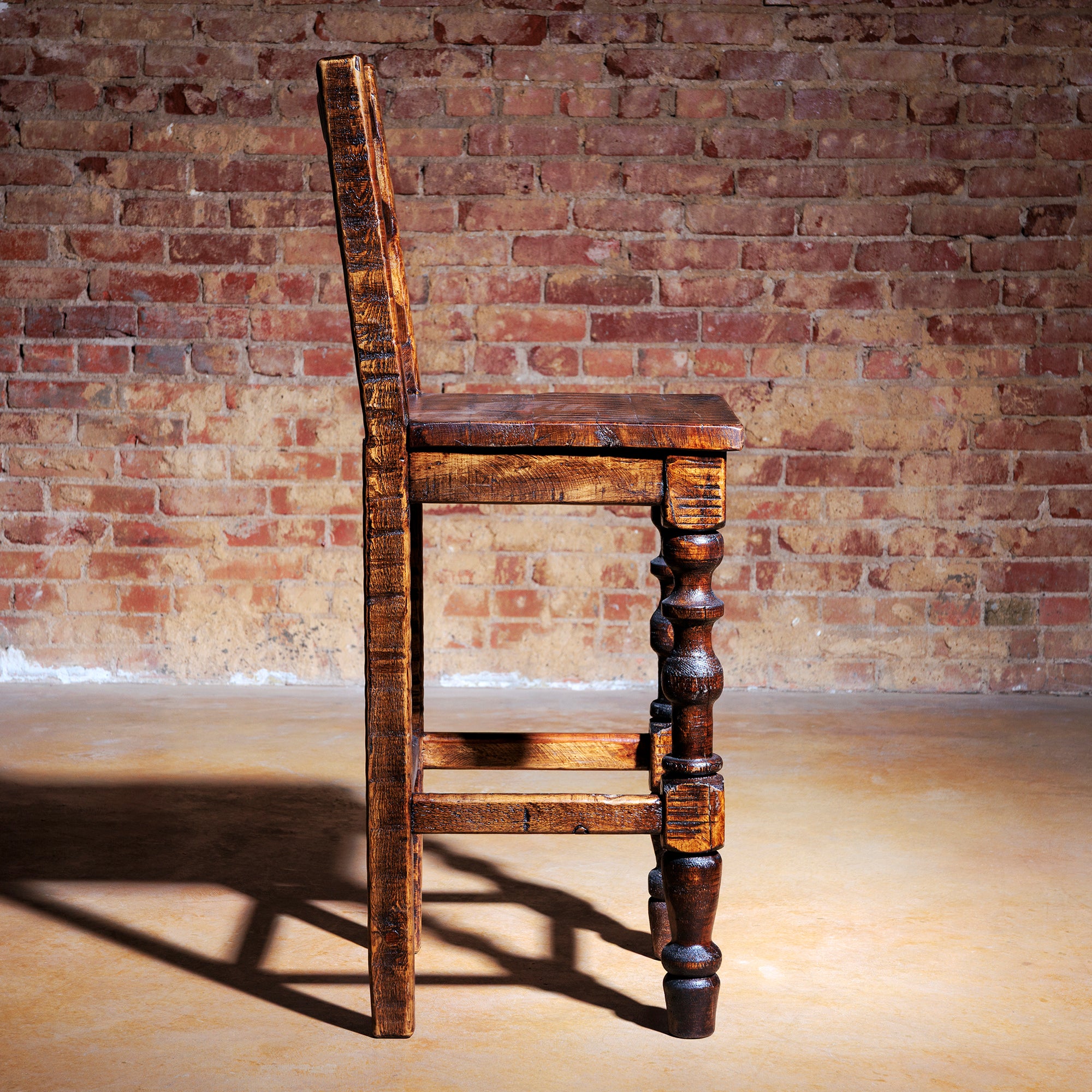 rustic western reclaimed wood bar stool